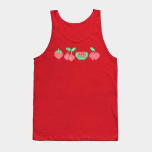 Kawaii Pixel Art Pastel Pink Red Fruit Design Tank Top